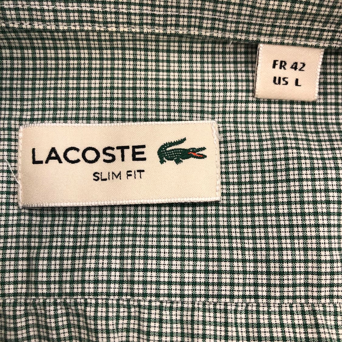 라코스테 패치로고 깅엄셔츠 105 상품이미지5