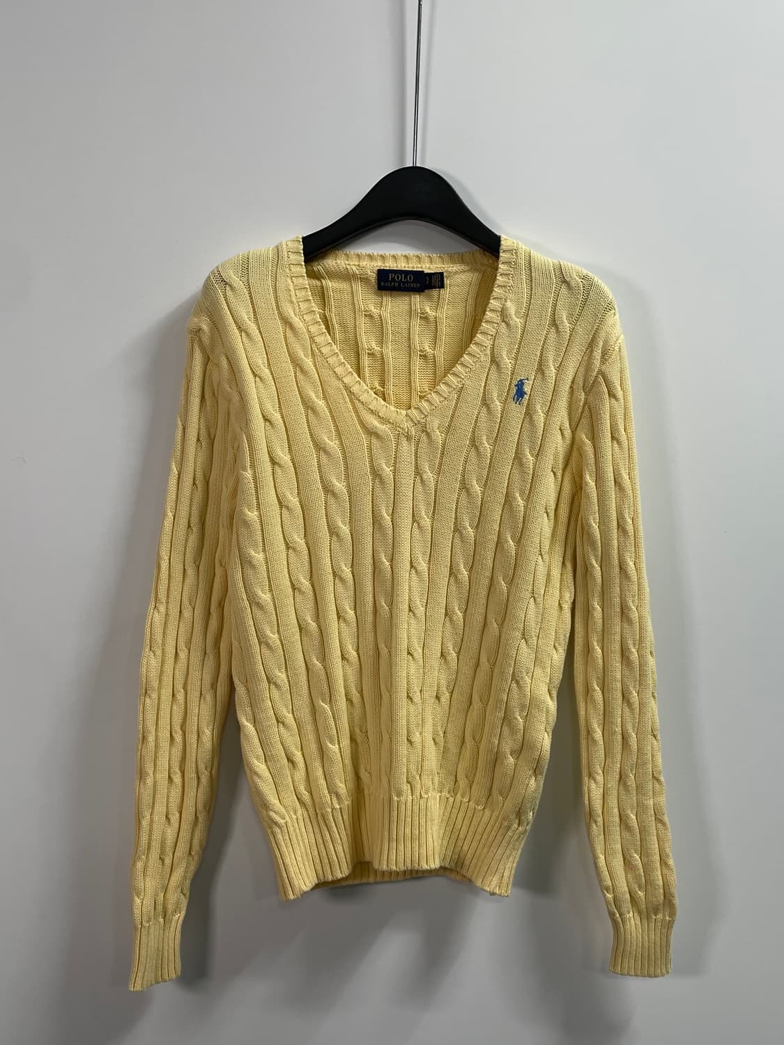 폴로 랄프로렌 우먼스 옐로우 브이넥 니트  (on.147)   상품이미지1