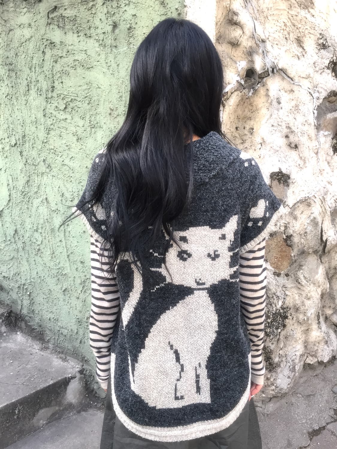 빈티지 고양이 니트 코디세트 상품이미지2