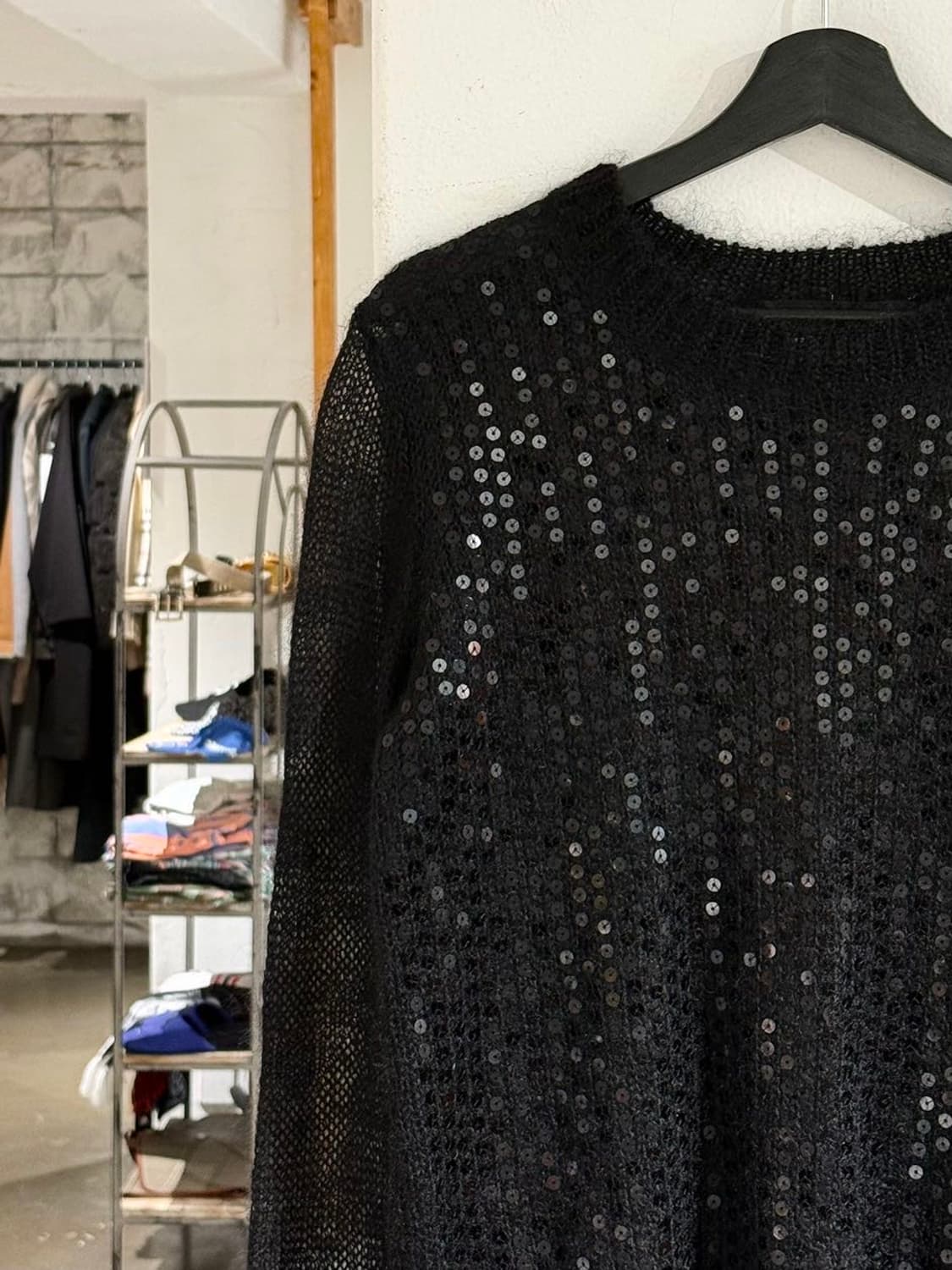 준야 와타나베 블랙 시퀸 니트 스웨터 상품이미지3