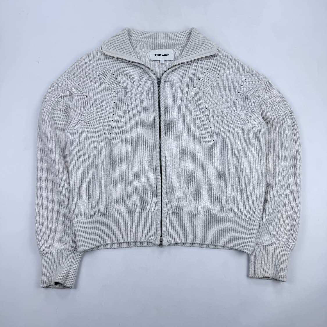 토니웩 오버사이즈 투웨이 니트집업 내추럴 크림 상품이미지1