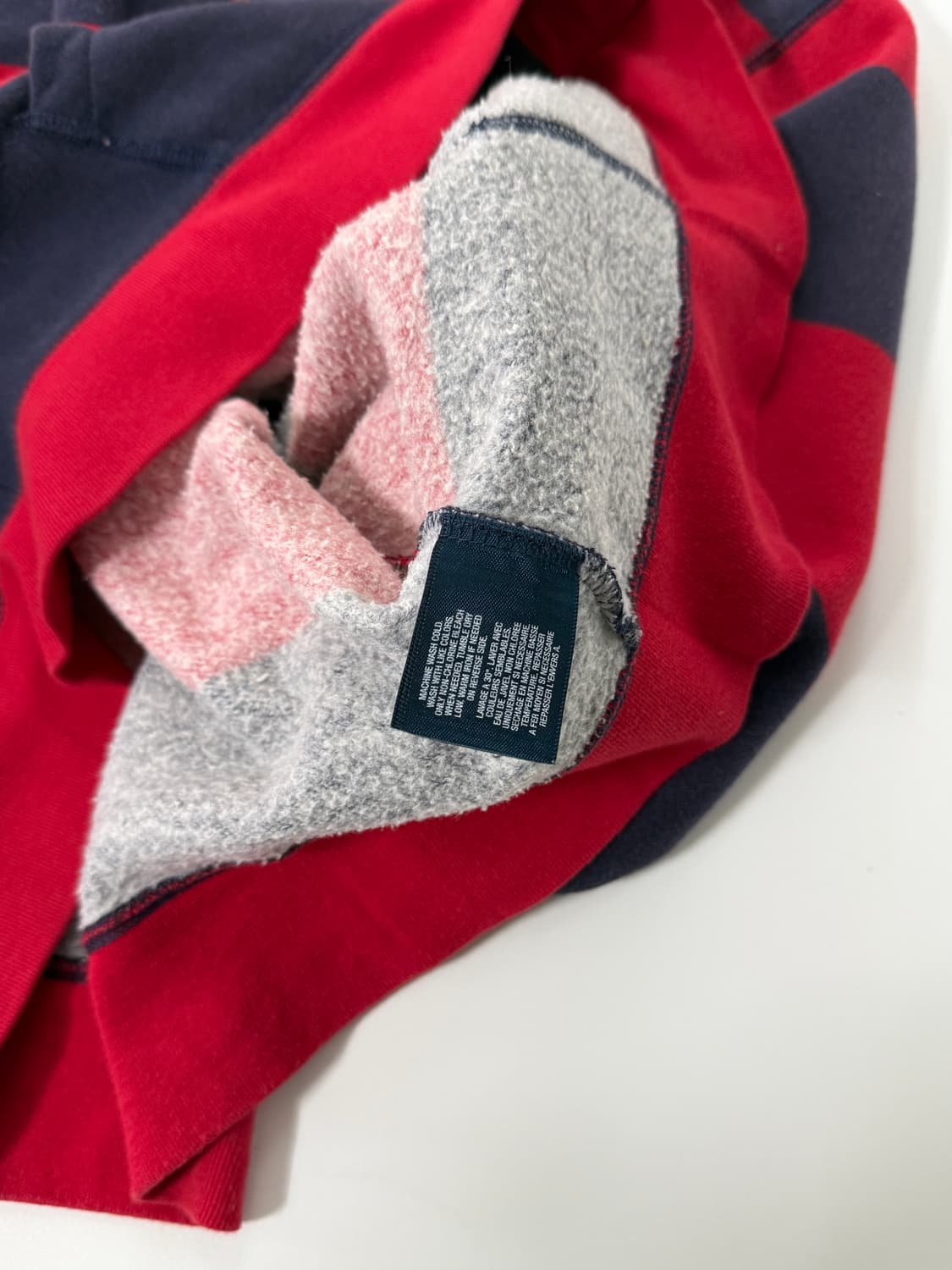 폴로 랄프로렌 00‘s 루즈핏 네이비 레드 배색 스웻 후드집업 상품이미지5