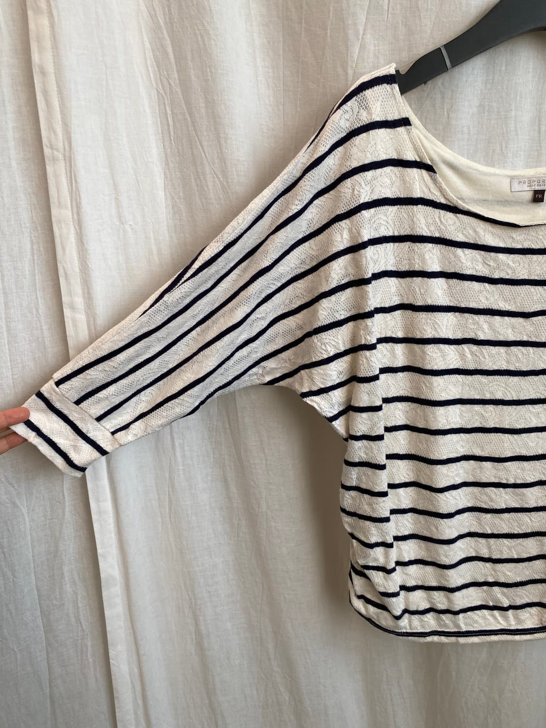 PROPORTION 레이스 스트라이프 탑(M) 상품이미지6