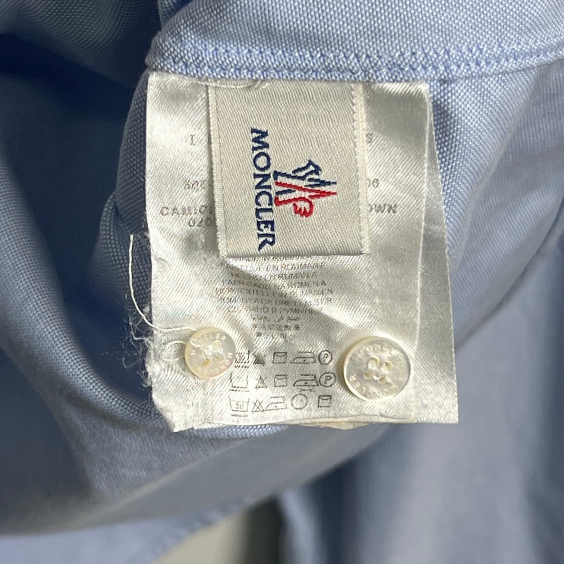 몽클레어 라이트 블루 버튼다운 칼라 풀오버 셔츠 M 상품이미지9
