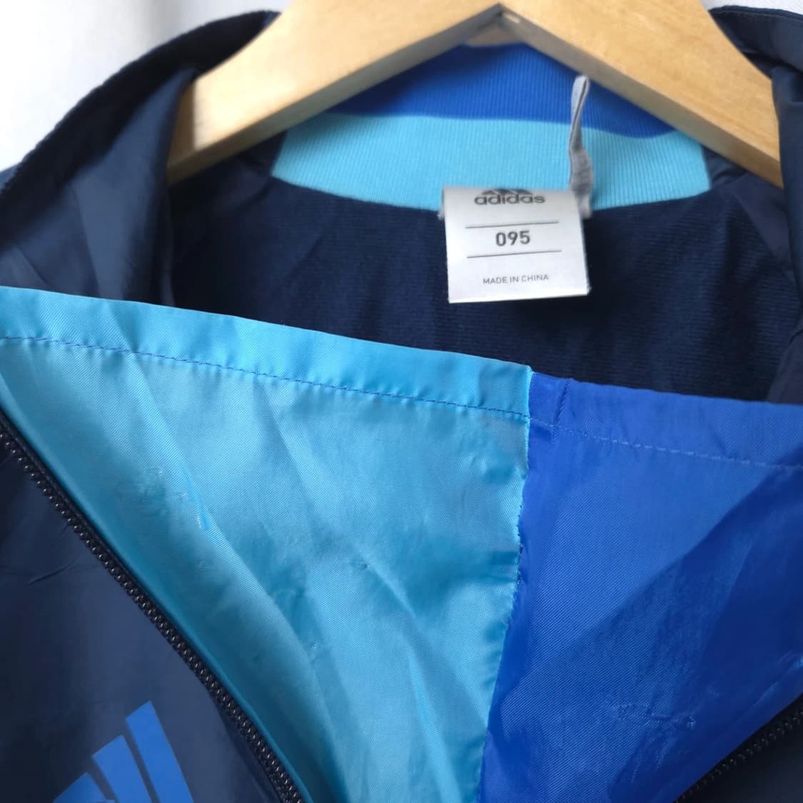 남S-M 아디다스 네이비 블루 바람막이 아노락 긴팔 상품이미지3