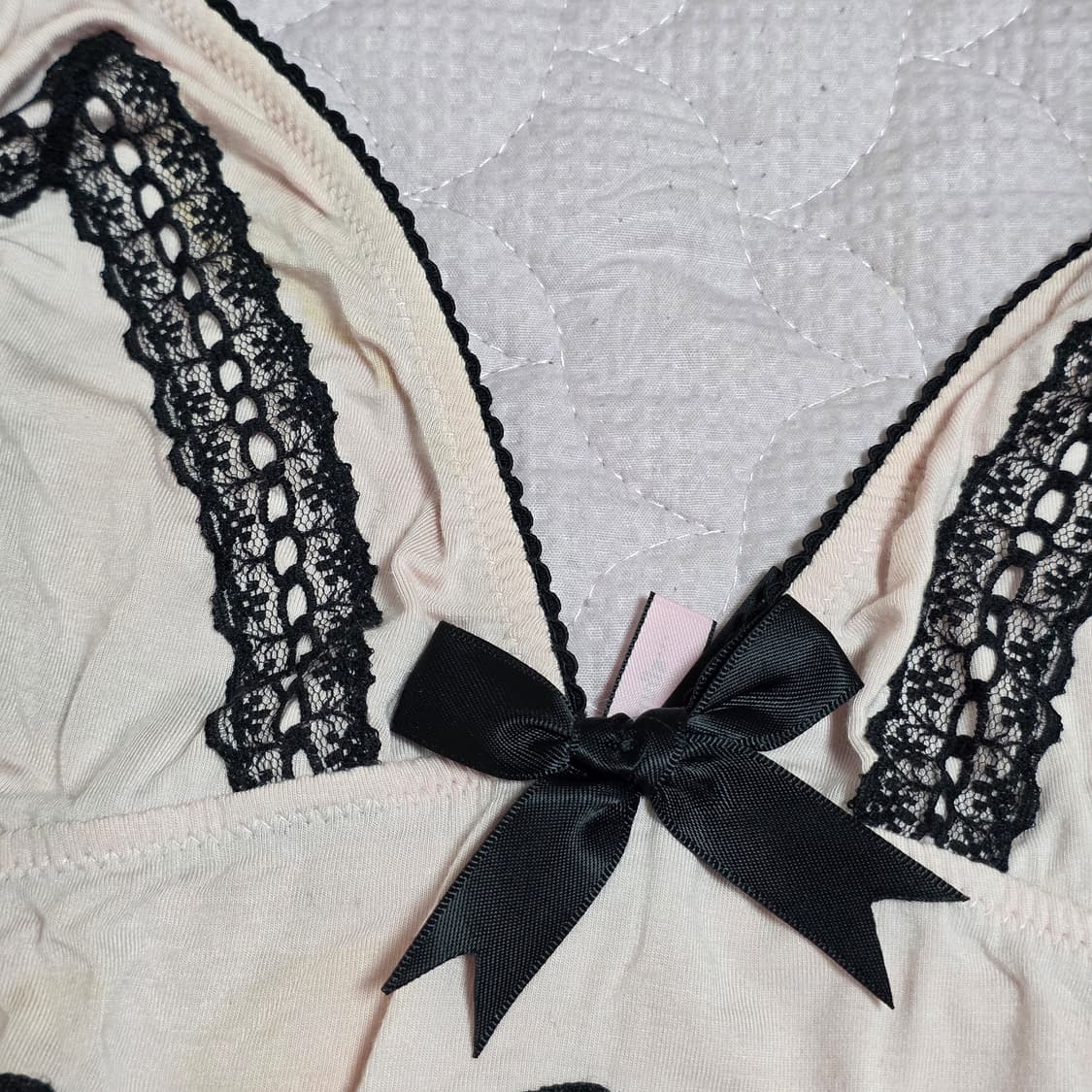 빅토리아시크릿 고전)2012 빈티지 블랙핑크 레이스리본히메갸루 슬립원피스 상품이미지6
