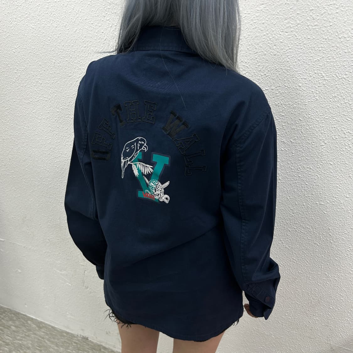 반스 네이비 백로고 셔츠자켓 M 상품이미지2