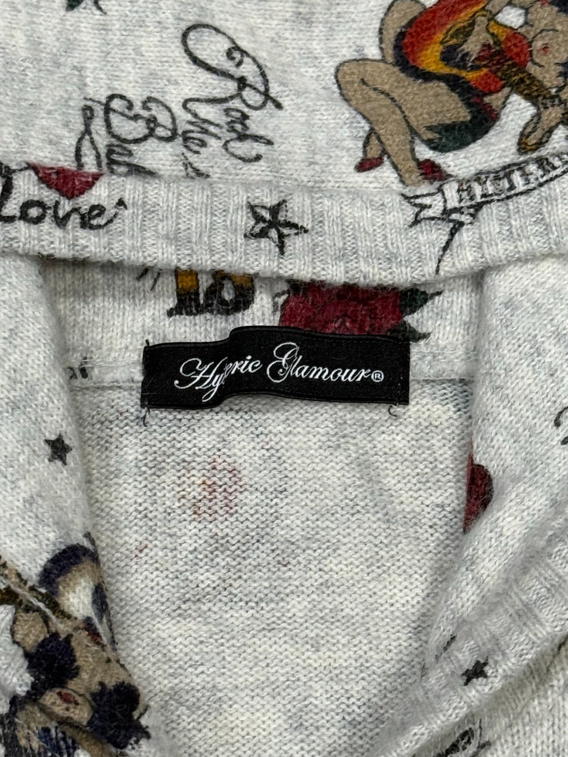 히스테릭 글래머 아카이브 해골 사랑 별 보석 캐시미어 후드 집업 자켓 상품이미지6