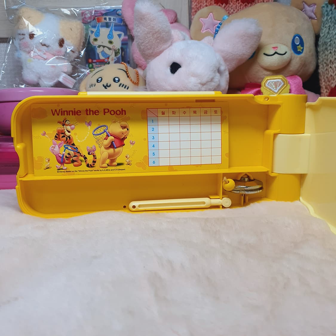 새상품) 고전 디즈니 곰돌이 푸 필통 빈티지 연필 펜 케이스 팽이 놀이 상품이미지8