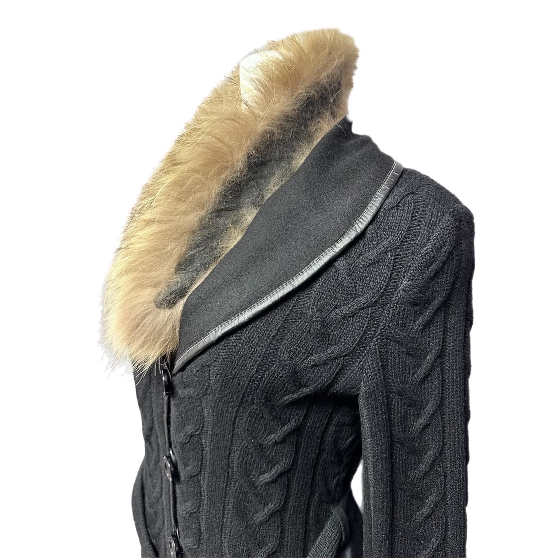 라쿤퍼카라 울/앙고라 니트자켓 상품이미지3