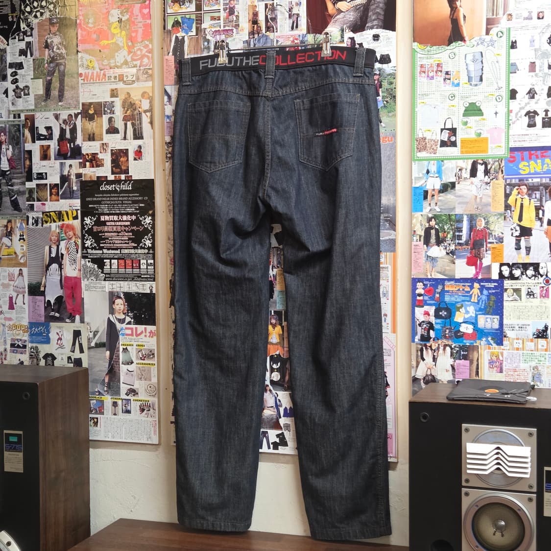 후부 올드스쿨 반밴딩 진청 절개 데님 팬츠 상품이미지5