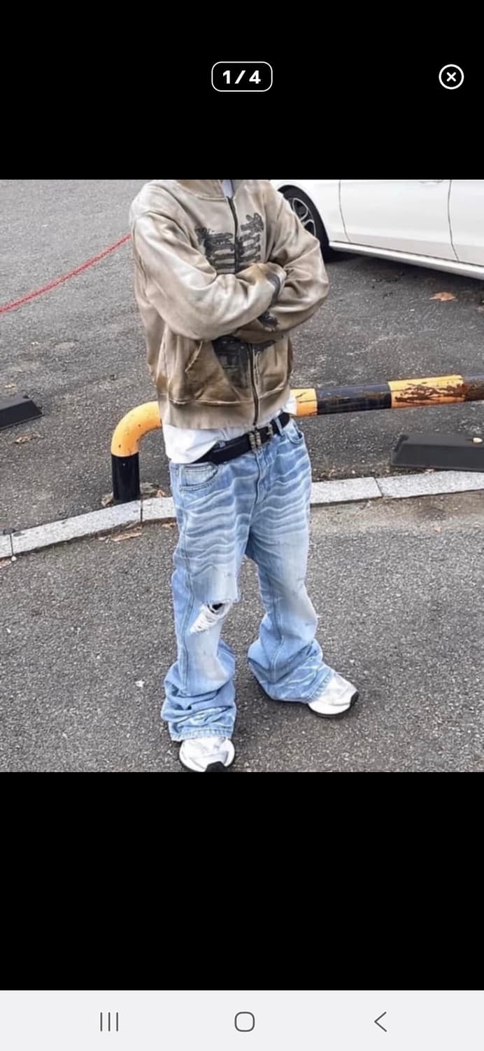 언더마이카 플레어진 연청 상품이미지1