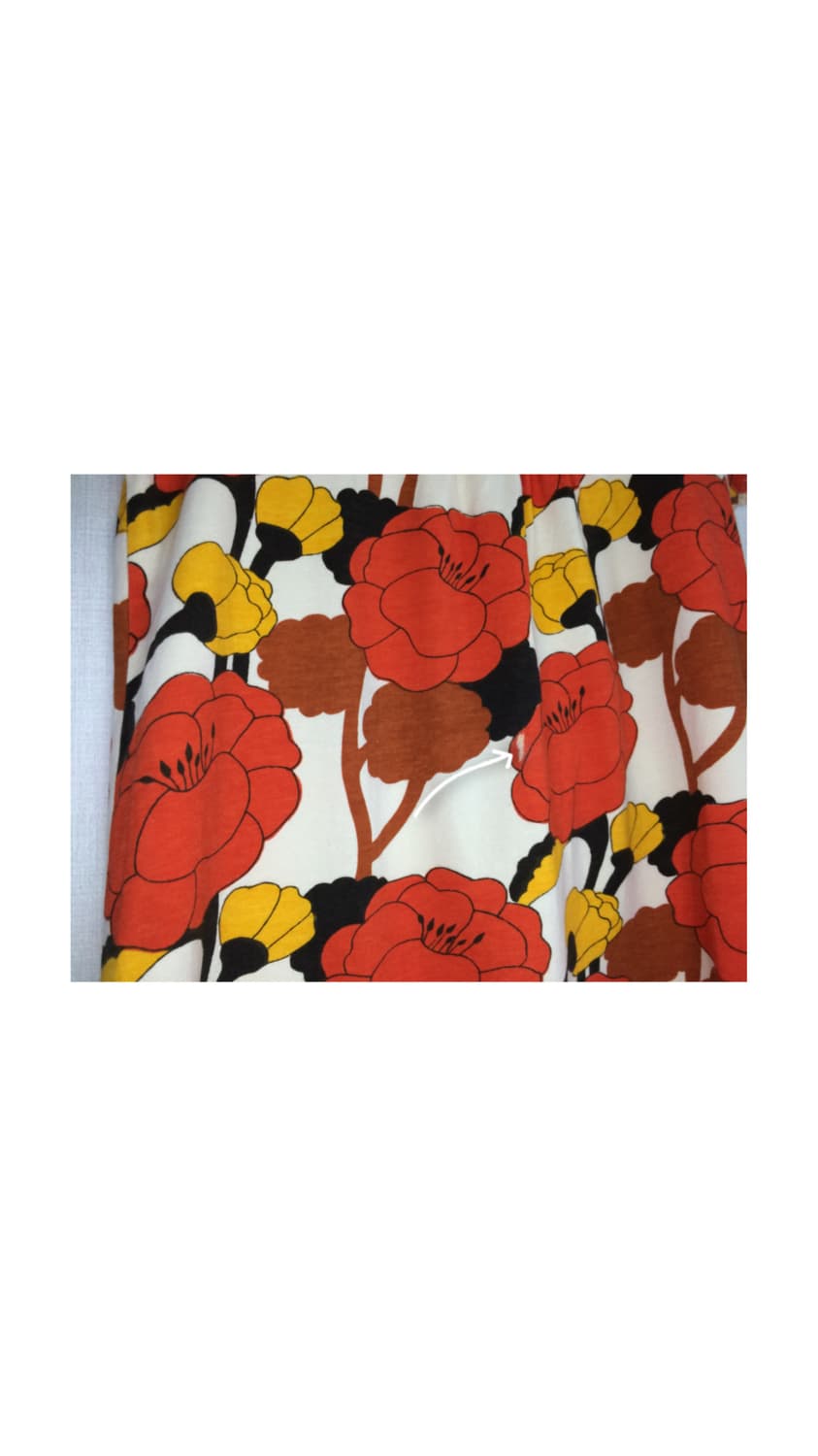 빈티지 오렌지 플라워 프린팅 반팔 티셔츠 상품이미지4