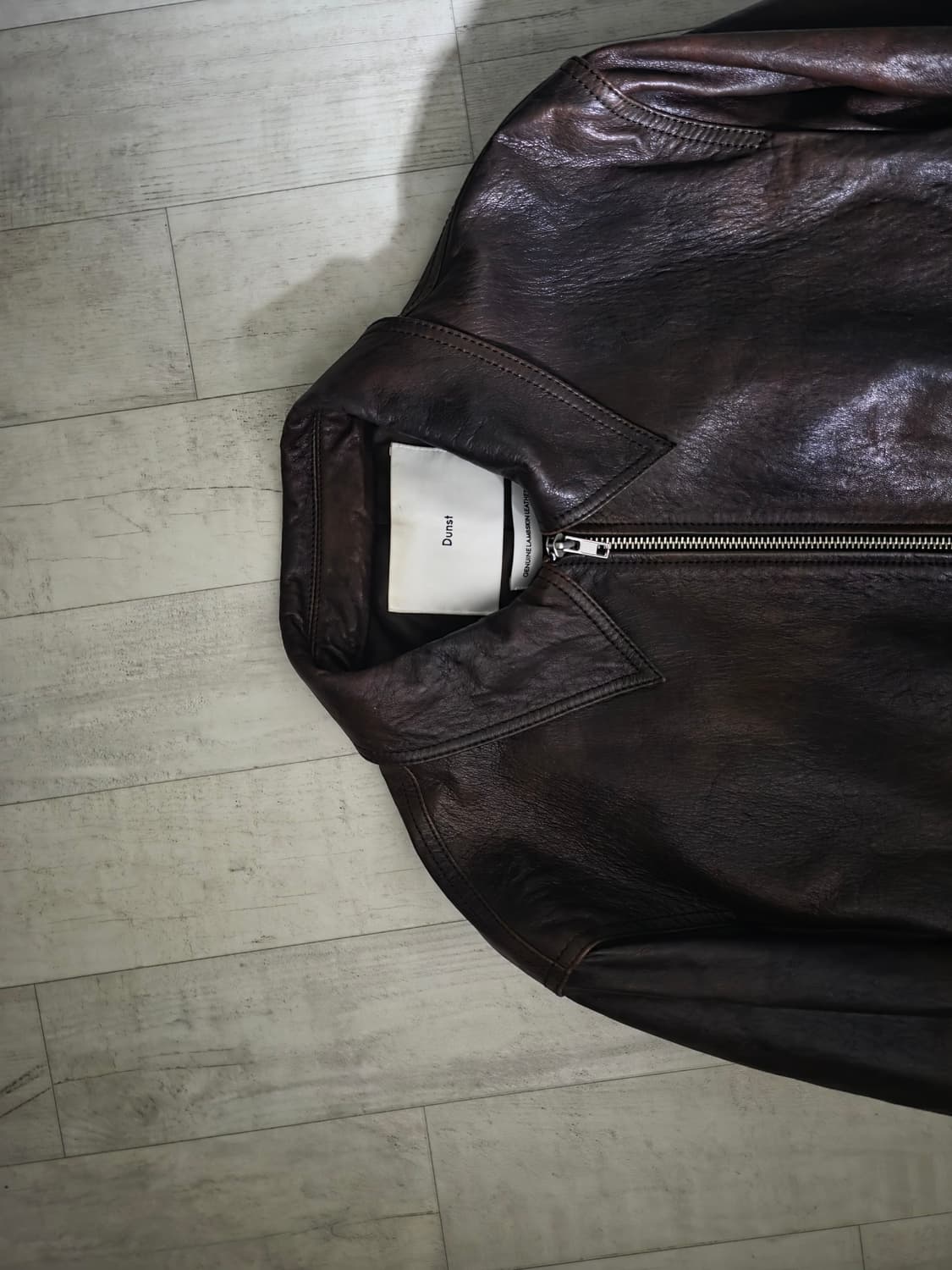 던스트 버니시드 램스킨 리얼 레더 블루종 M 상품이미지5