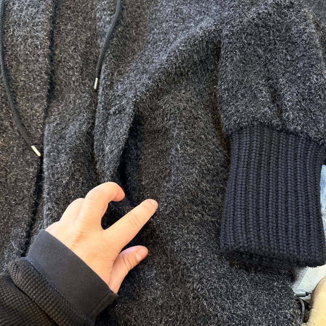 BACCA 투모로우랜드 케이프 형식 울 알파카 혼방 롱립 후드 자켓 상품이미지6