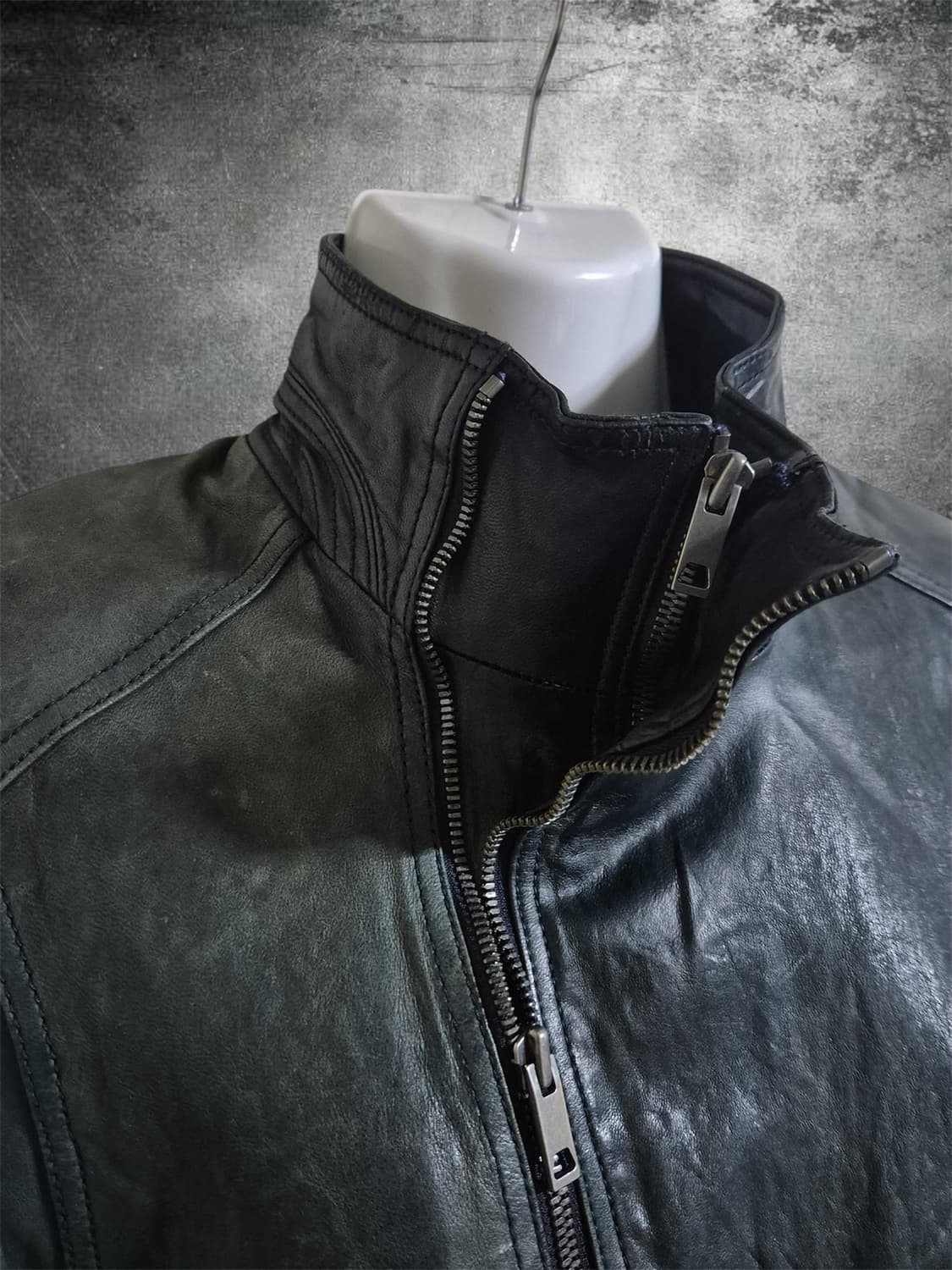 double zip lamb skin jacket 상품이미지4