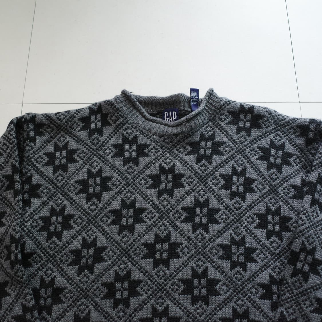 90s 올드 갭 GAP 눈꽃 패턴 울 스웨터 상품이미지4