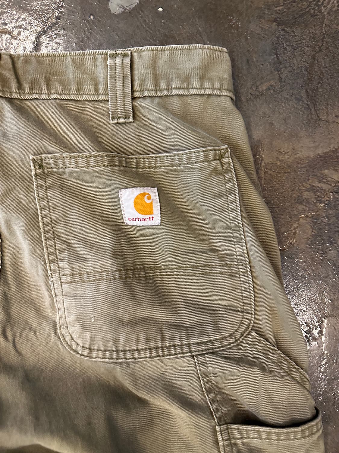 Carhartt 칼하트 데미지드 릴렉스핏 워크팬츠 올리브 32x32 상품이미지7