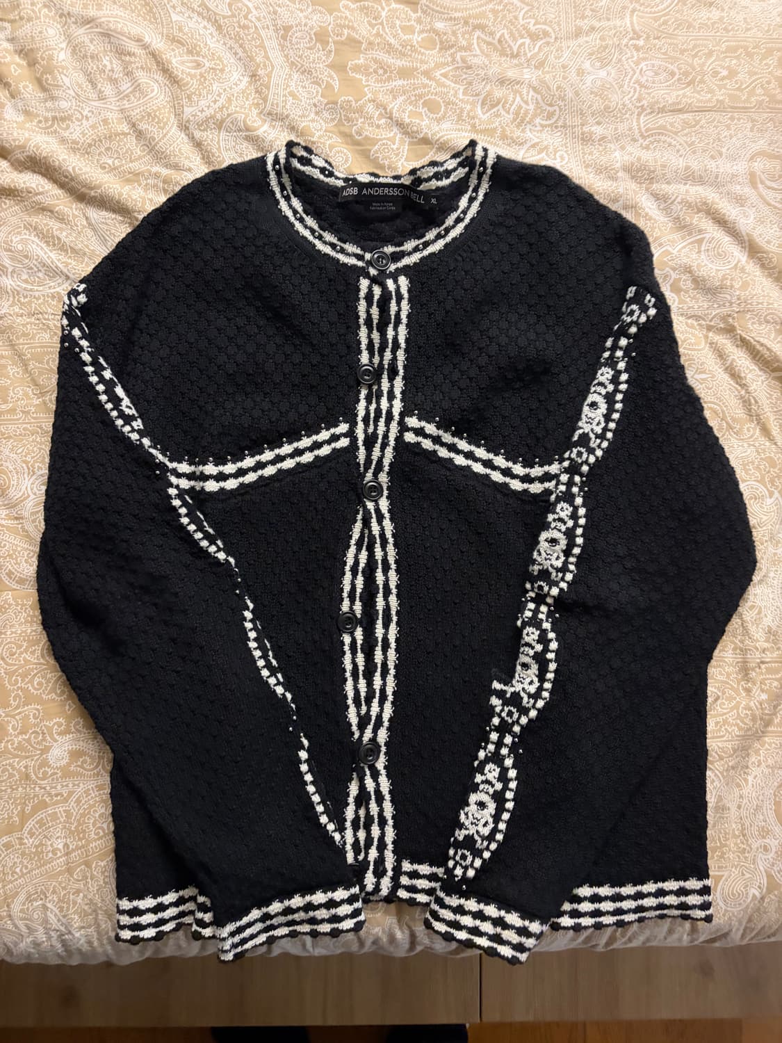 앤더슨벨 판타지아 라운드넥 가디건 블랙 XL 상품이미지1