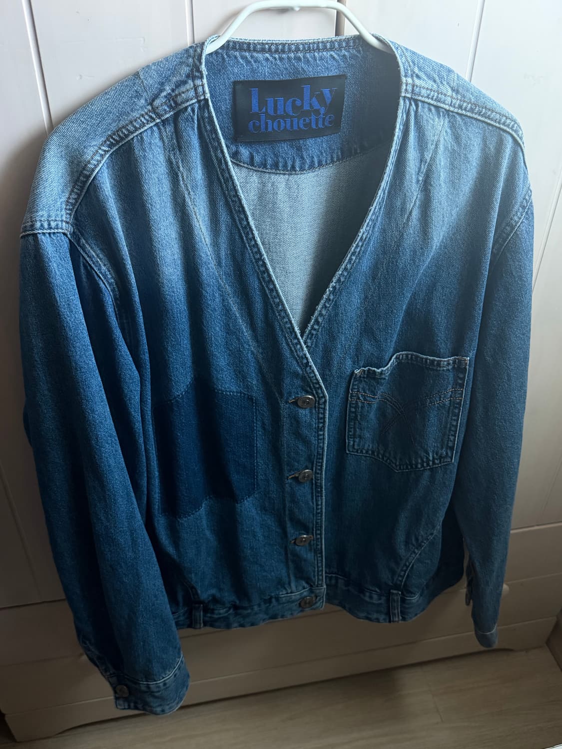 (새상품) 럭키슈에뜨 V넥 오버사이즈 데님 자켓 38 상품이미지8