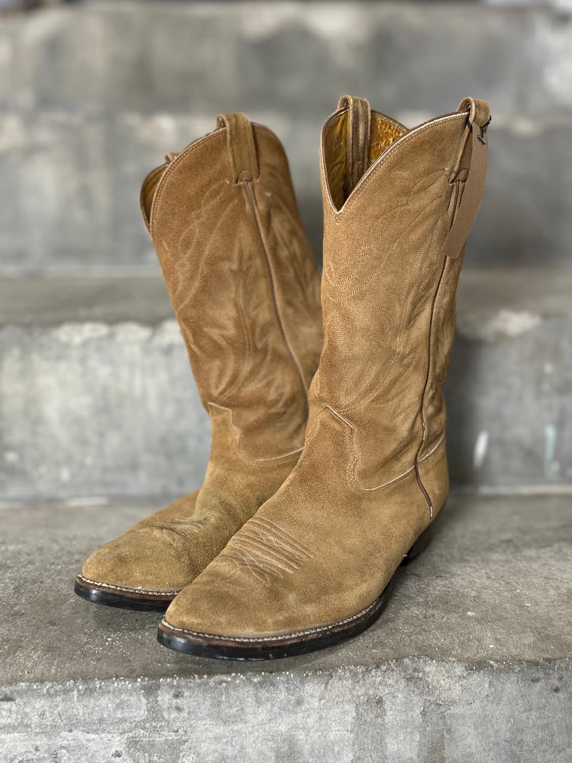 90's USA 노코나 러프아웃 스웨이드 웨스턴 부츠 카우보이 부츠 상품이미지1