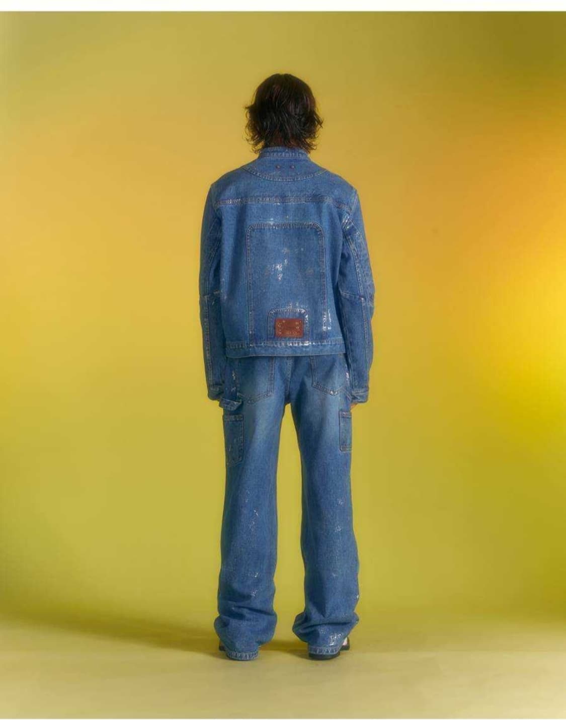 앤더슨벨 왁스 코티드 카펜터 와이드 레그진 32 상품이미지2