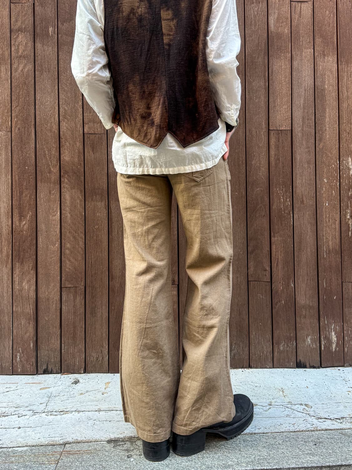 Brown linen Bootcut Pants 상품이미지5