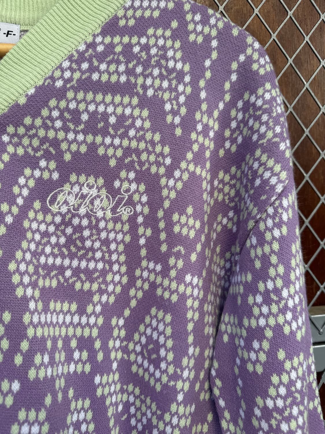 OIOI 오아이오아이 패턴 배색 크롭 가디건 니트 F 상품이미지8