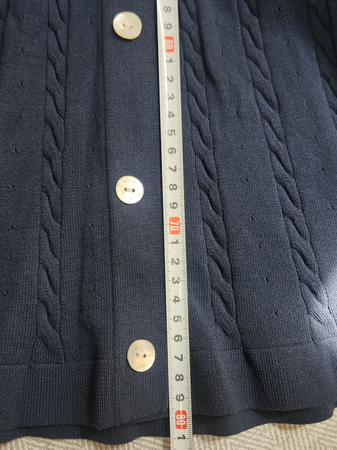 [F] 나인 NAIN 플레어 니트 반팔 원피스 네이비 상품이미지6