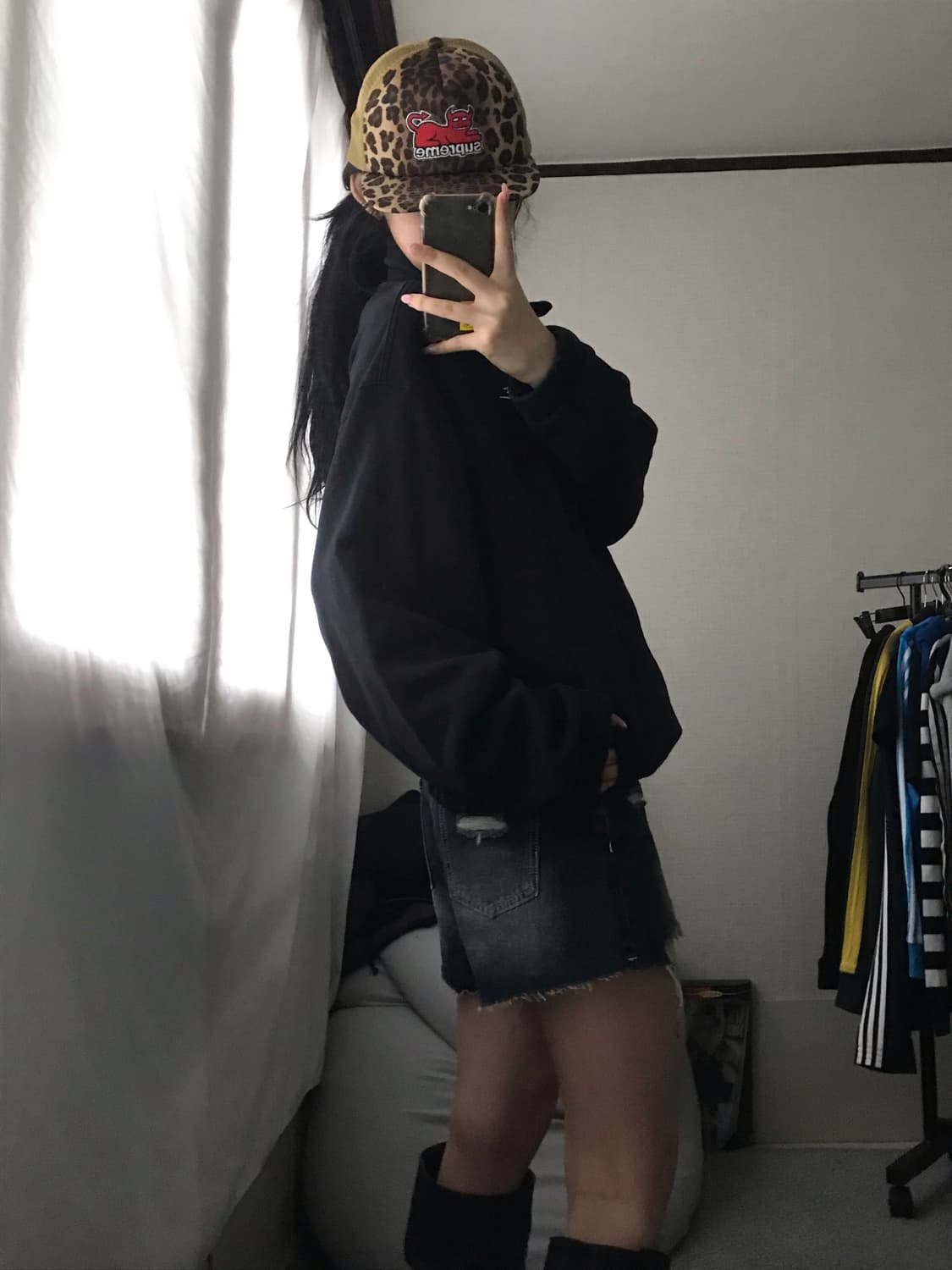 나이키 블랙 넥버튼 면집업 상품이미지4