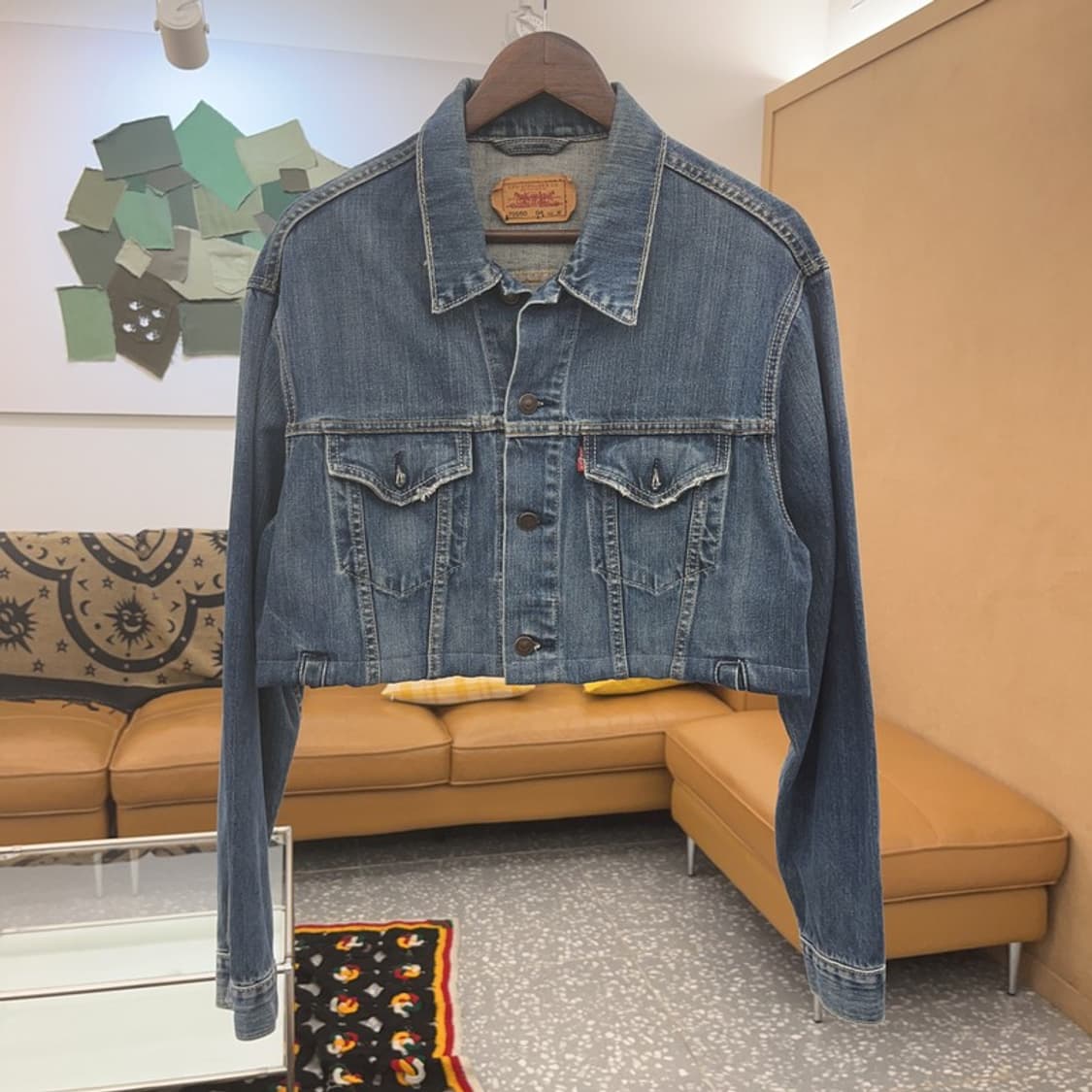리바이스 70550 커스텀 유니크 크롭 데님 청자켓 M C08057 상품이미지3