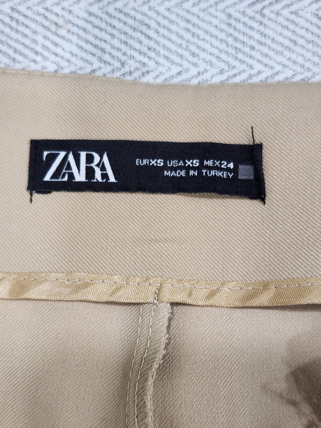[XS] 자라 ZARA 연베이지 와이드 팬츠 XS 상품이미지4