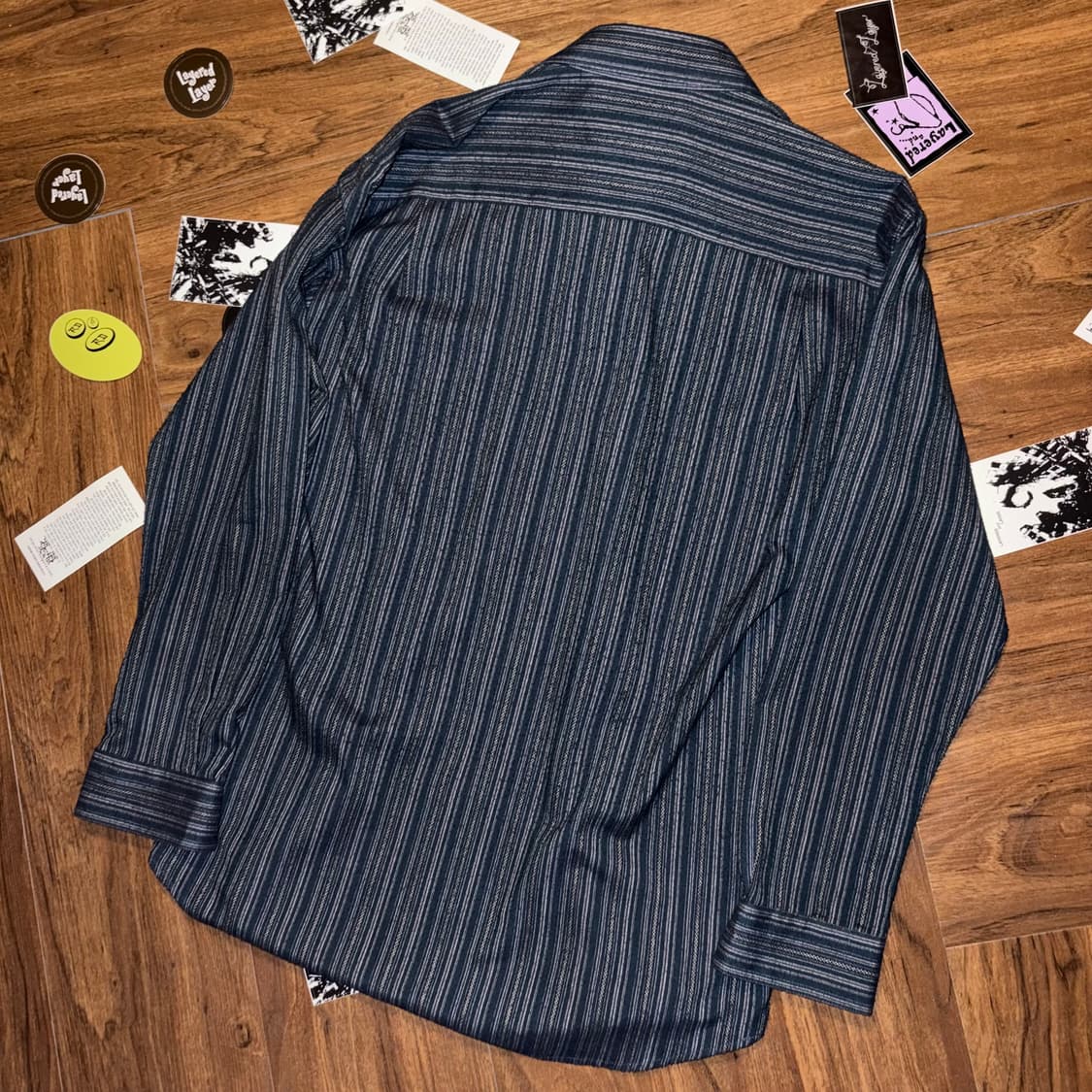 Northface blue slub stripe shirt 상품이미지2