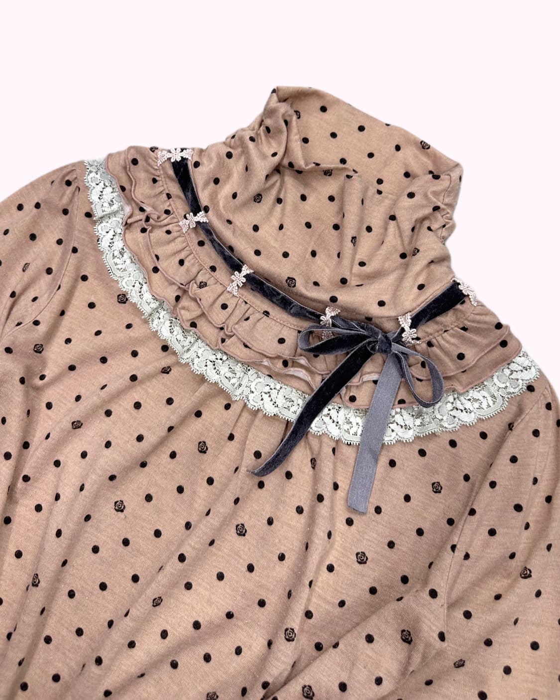 lace ribbon dot t-shirt 상품이미지3