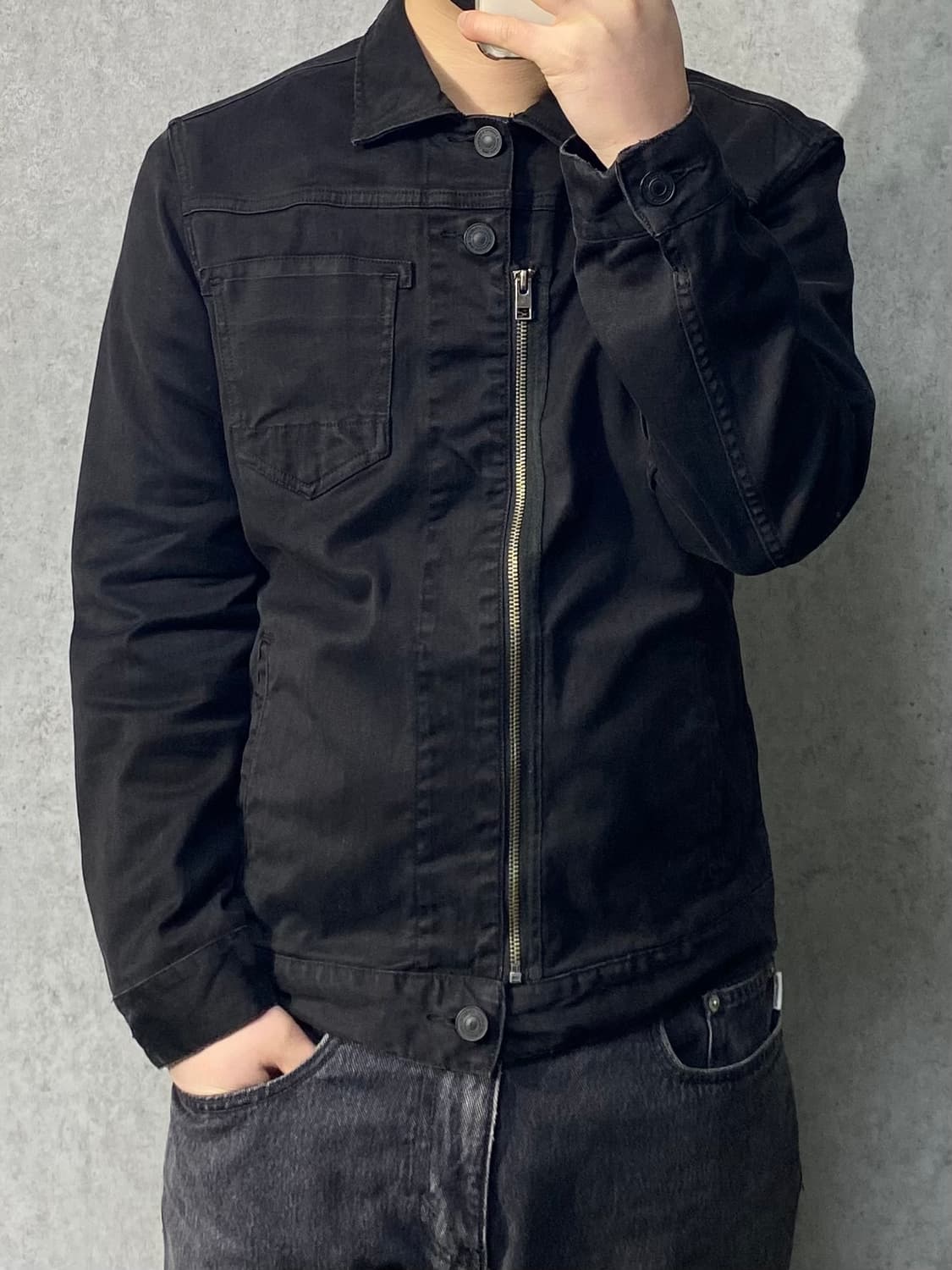 [M] ALLSAINTS 올세인츠 블랙 워시드 데님 바이커자켓 상품이미지8