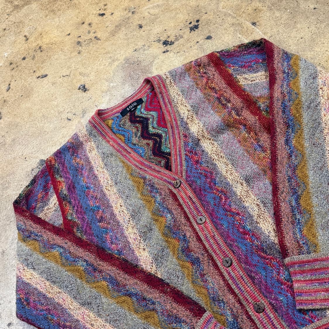 [정품/XL] solo 빈티지 케이블 니트 가디건 b8 상품이미지1