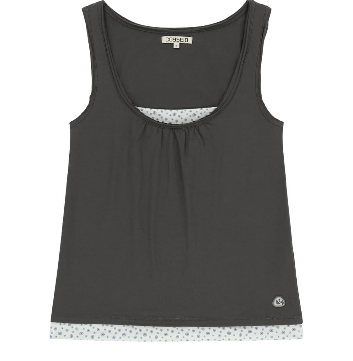 코이세이오 두두 레이어드 슬리브리스 나시 차콜 2사이즈 상품이미지1