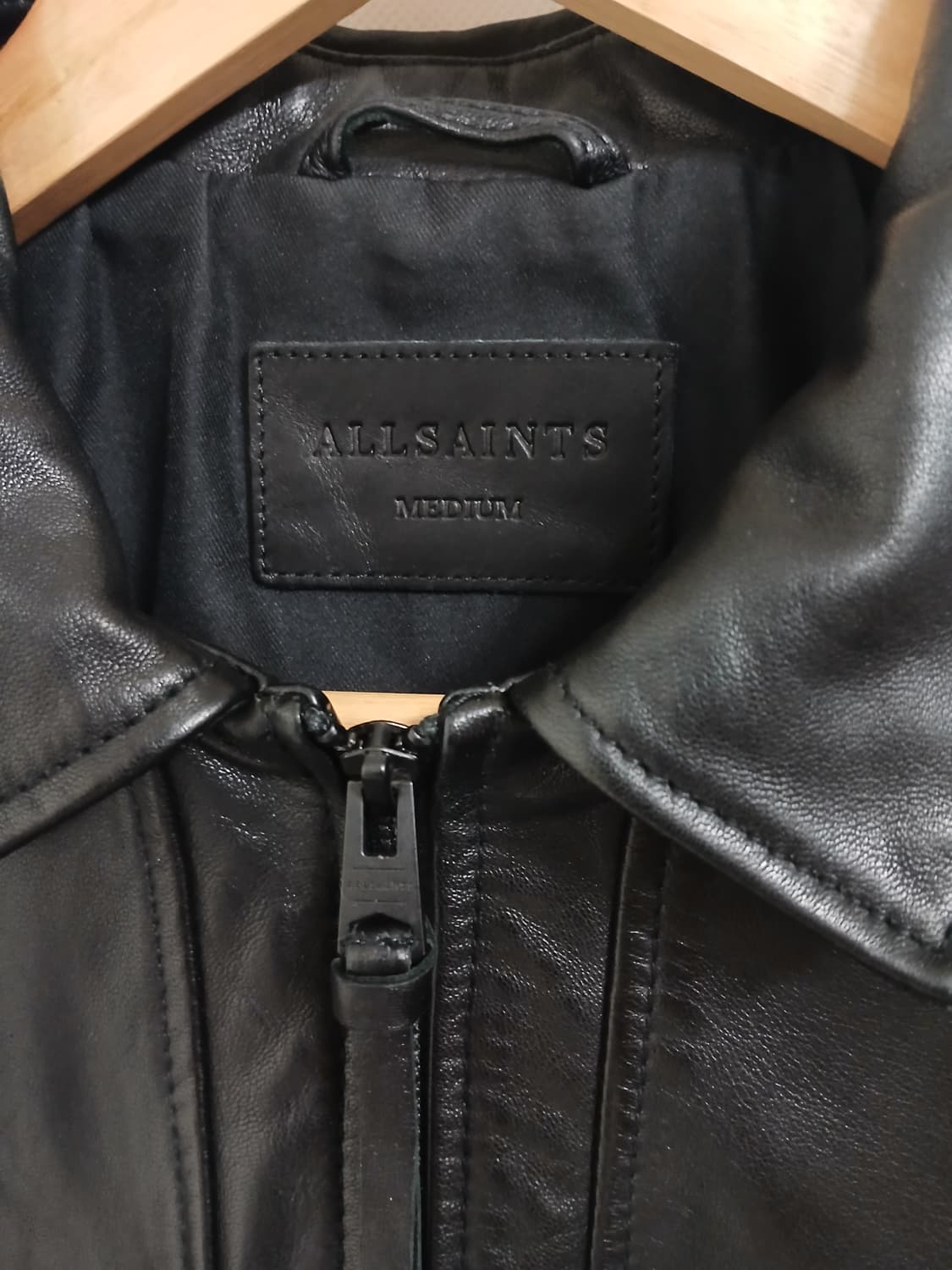 올세인츠 / 럭 Luck 램스킨 양가죽 슬림 레더자켓 블랙 / M  상품이미지3