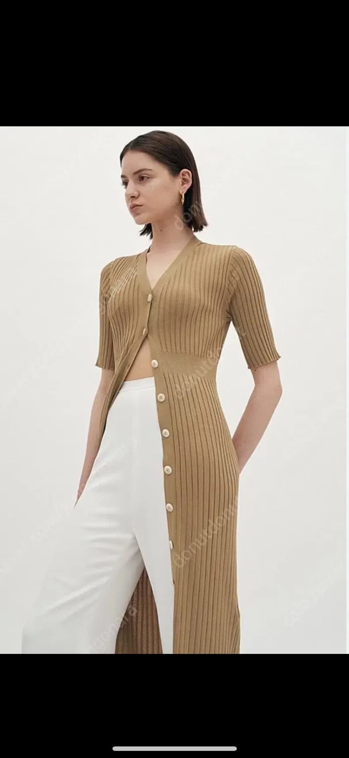 오르 드라이니트단추원피스 머스터드(베이지) 상품이미지1