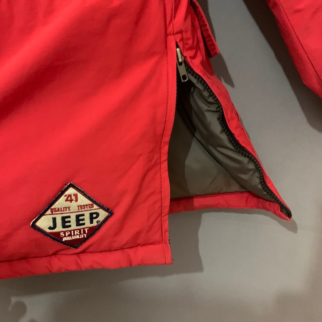 L JEEP 지프 덕다운 오리털 사파리 와펜 패치워크 후드 패딩 상품이미지4