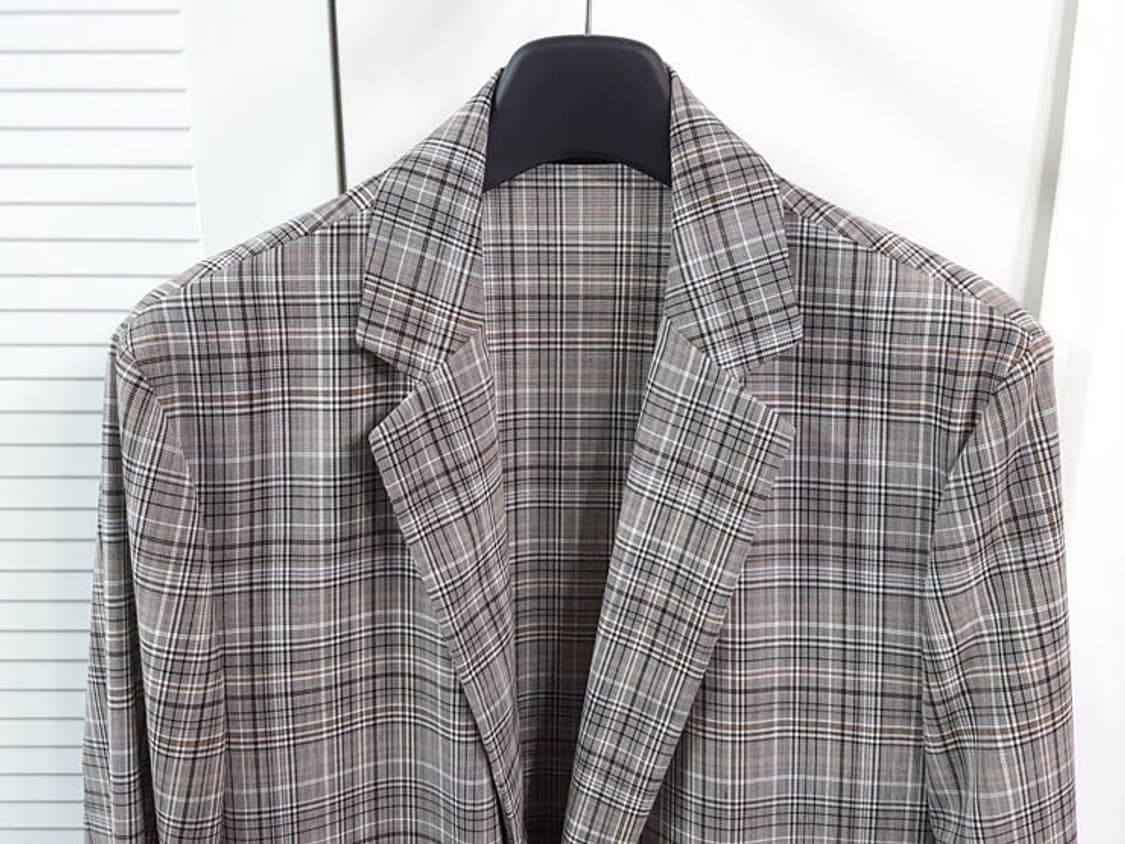 타임옴므 남성 모100 봄여름 체크 자켓 105 상품이미지2