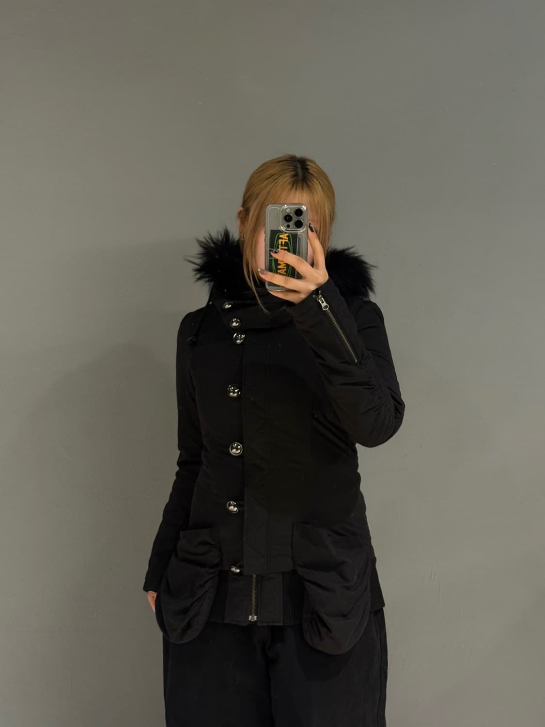 Lip service button-up fur hood jumper 상품이미지1