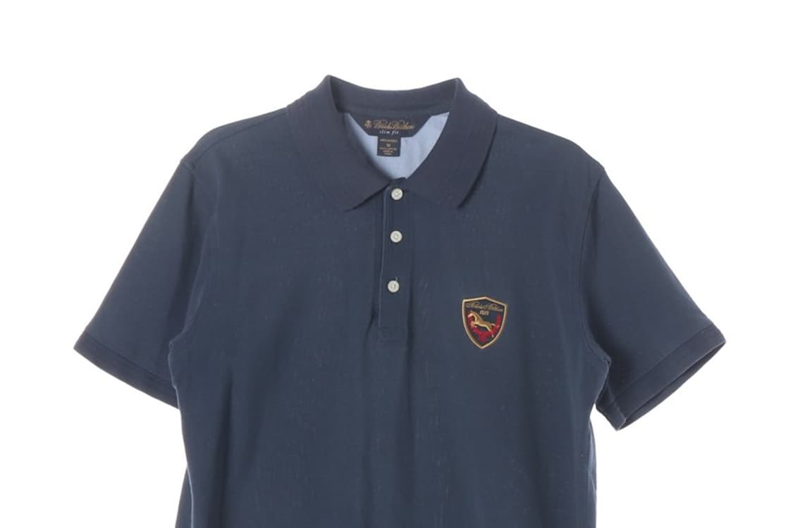 브룩스브라더스 슬림핏 머서라이즈 코튼 골드 패치 카라티 M 상품이미지3