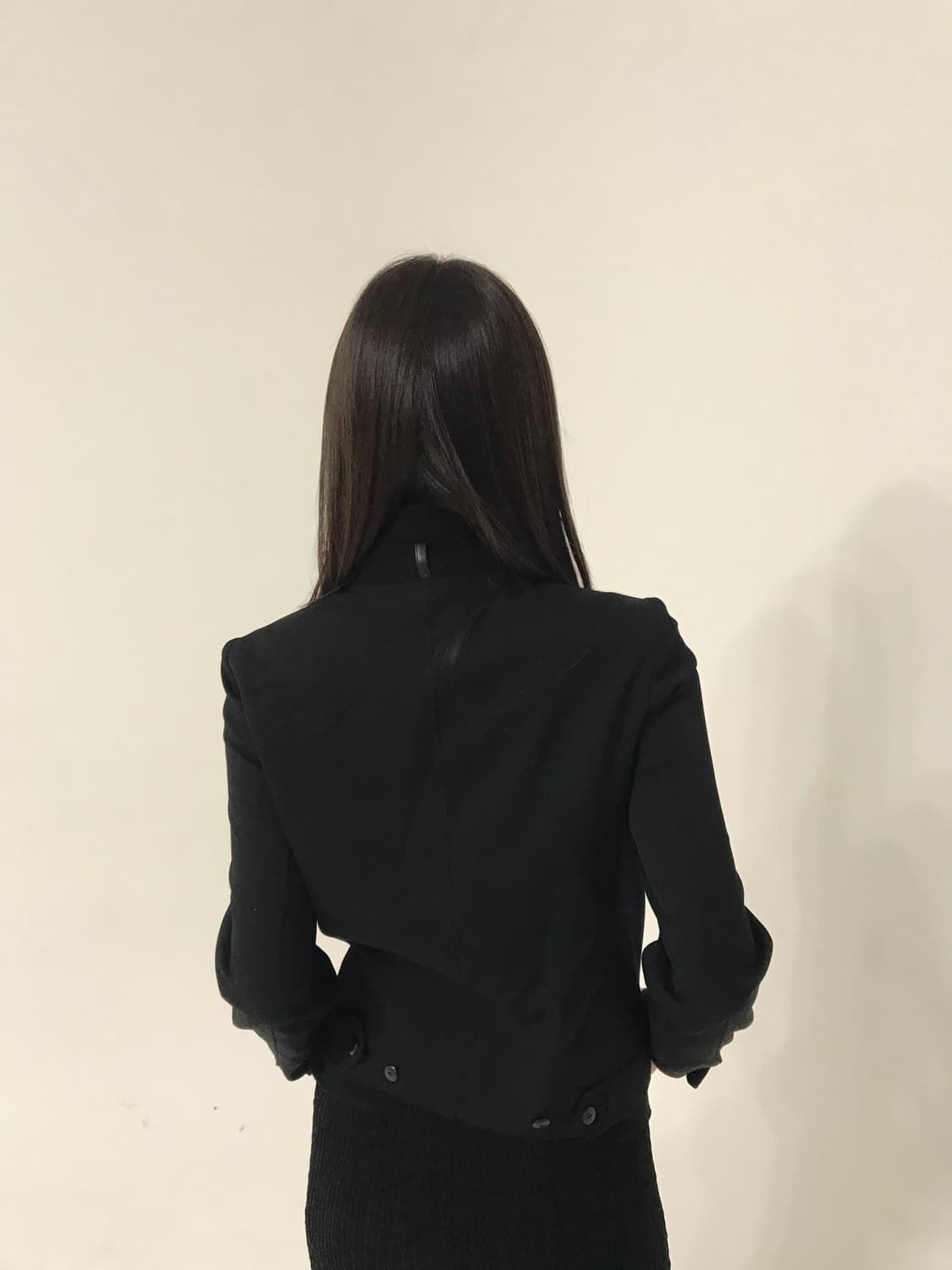 블랙 심플 하이넥 자켓 상품이미지2