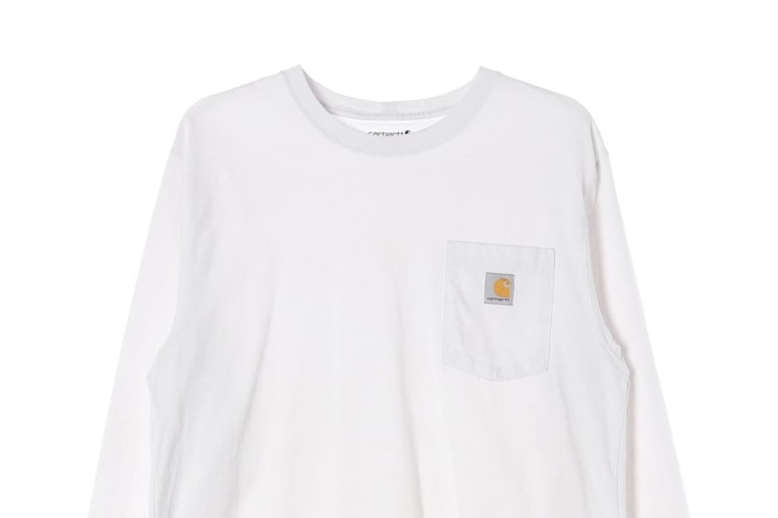 칼하트 포켓 롱슬리브 화이트 티셔츠 M 상품이미지3