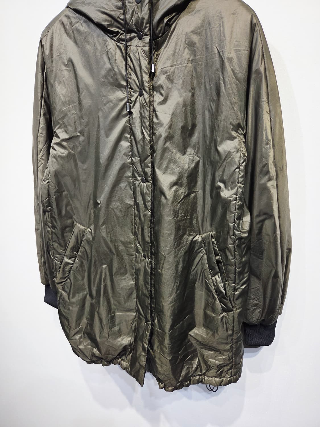 자라 카키색 나일론 롱패딩_L 상품이미지5