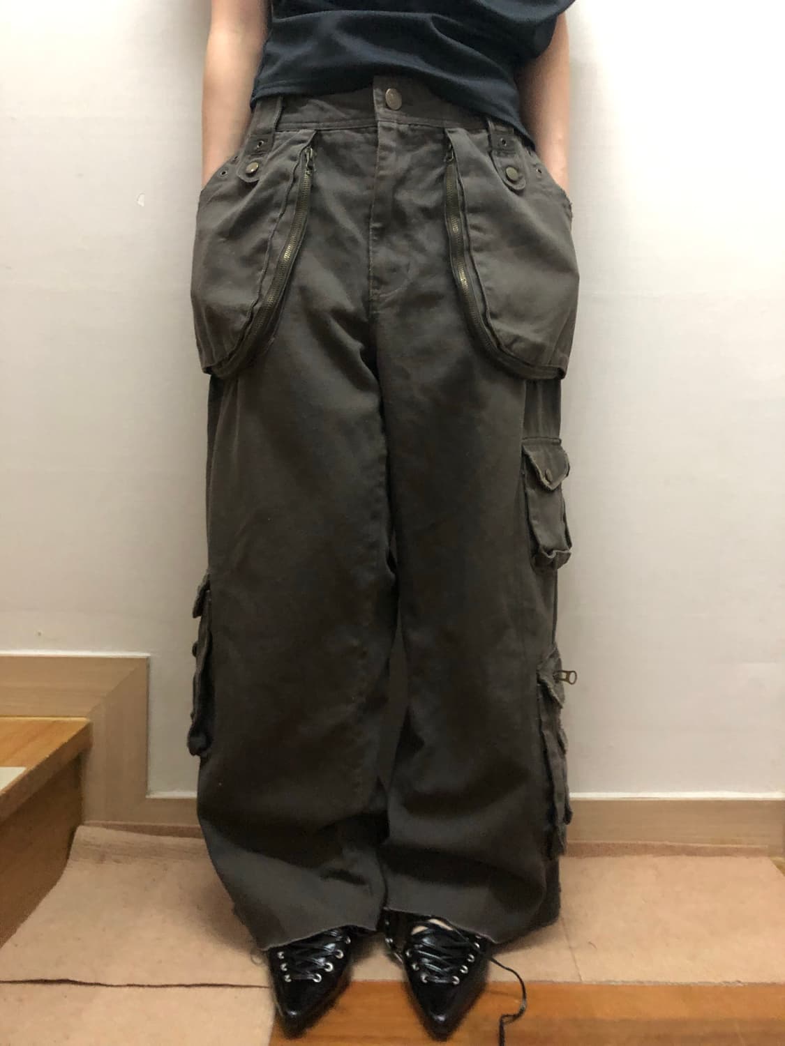 빈티지 그레이 펑크 빅 포켓 팬츠 상품이미지6