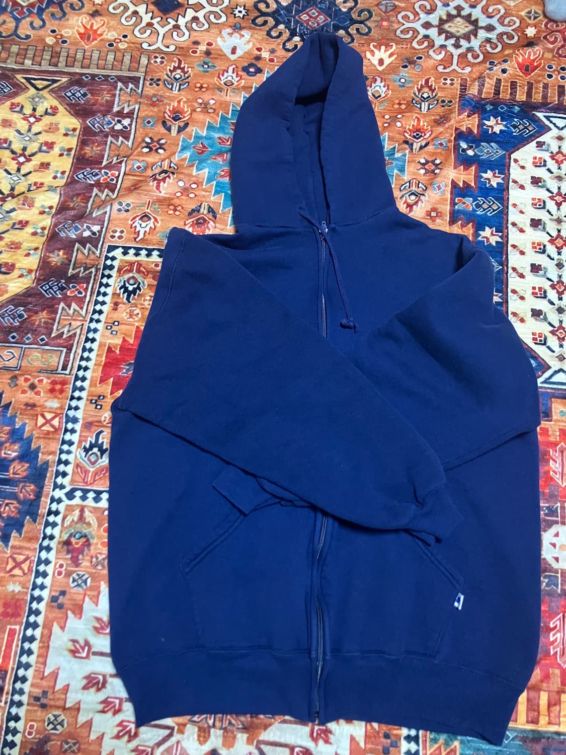 90S Russell Athletic 네이비 후드집업 XL USA 상품이미지2