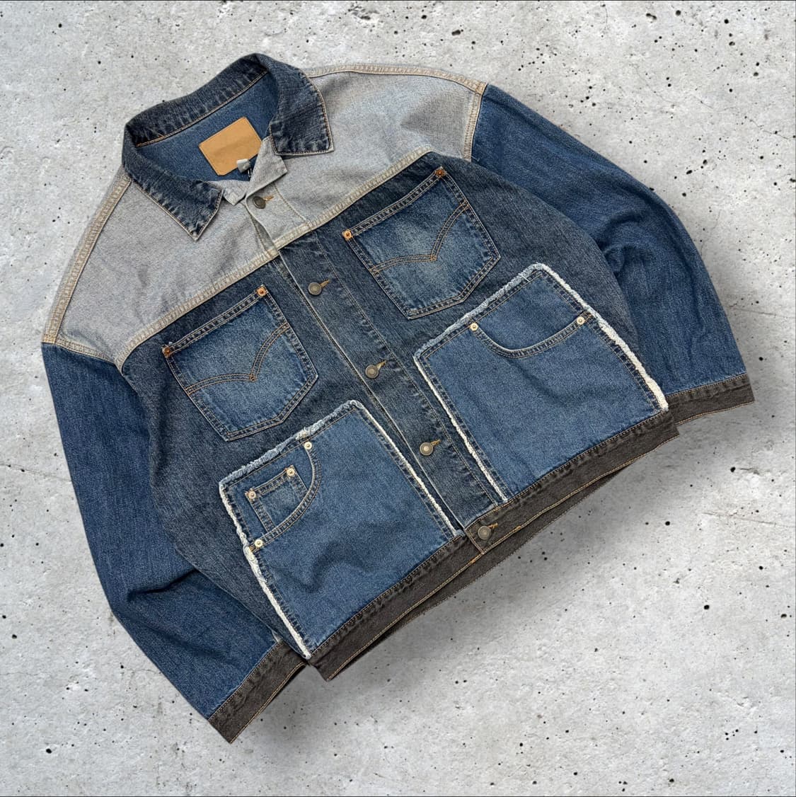 [F] ACON 아콘 패치워크 데님 자켓 B517 상품이미지1