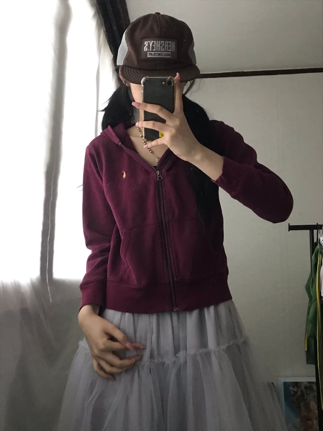 폴로 버건디 후드집업 상품이미지1